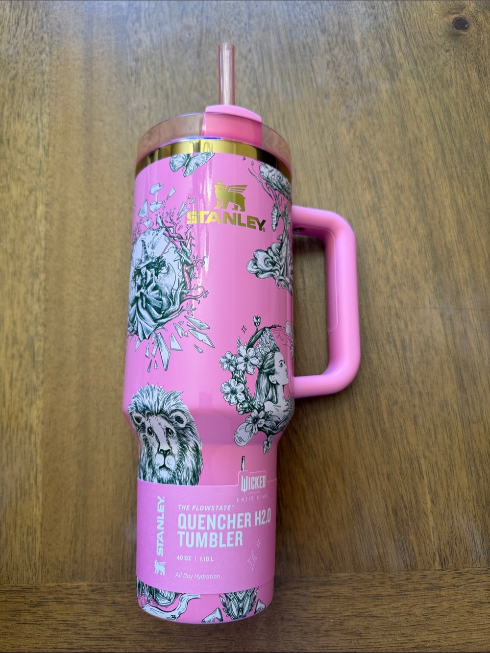 Stanley Pink Floral & Lion Print Tumbler with Handle - Wicked